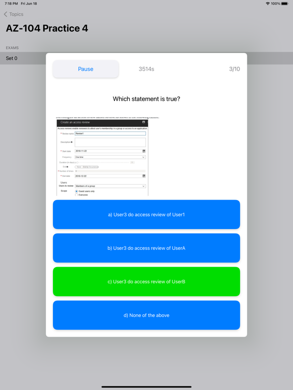 تصاویر AZ-104 Practice Exam iPad 