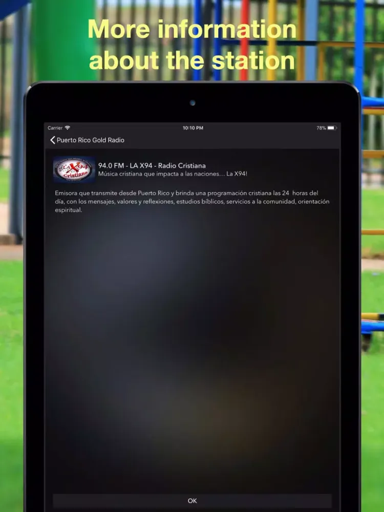 Capturas de tela do Puerto Rico Gold Radio iPad 