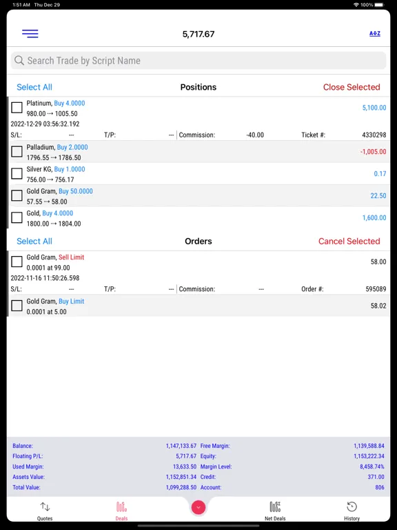 BBH Trader iPad  स्क्रीनशॉट