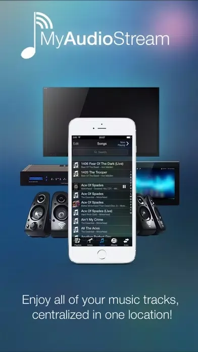 Capturas de pantalla de MyAudioStream Pro UPnP audio player and streamer: gather your music collection from your PC, NAS, UPnP servers, Windows Media Player or iTunes local and share it with your wireless speakers, AV Receivers, AllShare TV, PS3 or Xbox360