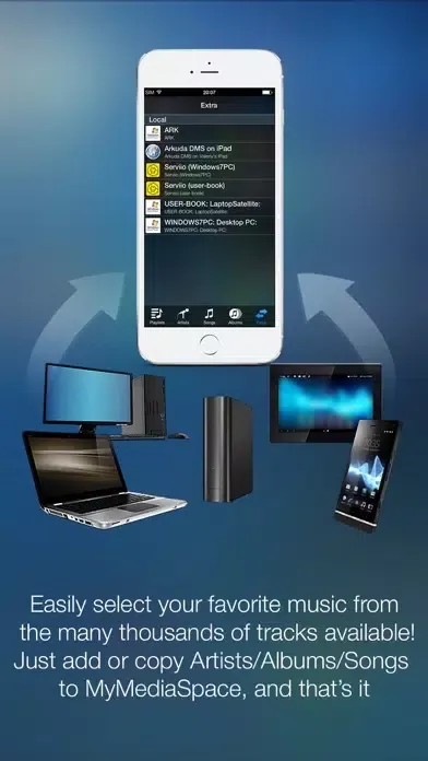 Capturas de pantalla de MyAudioStream Pro UPnP audio player and streamer: gather your music collection from your PC, NAS, UPnP servers, Windows Media Player or iTunes local and share it with your wireless speakers, AV Receivers, AllShare TV, PS3 or Xbox360