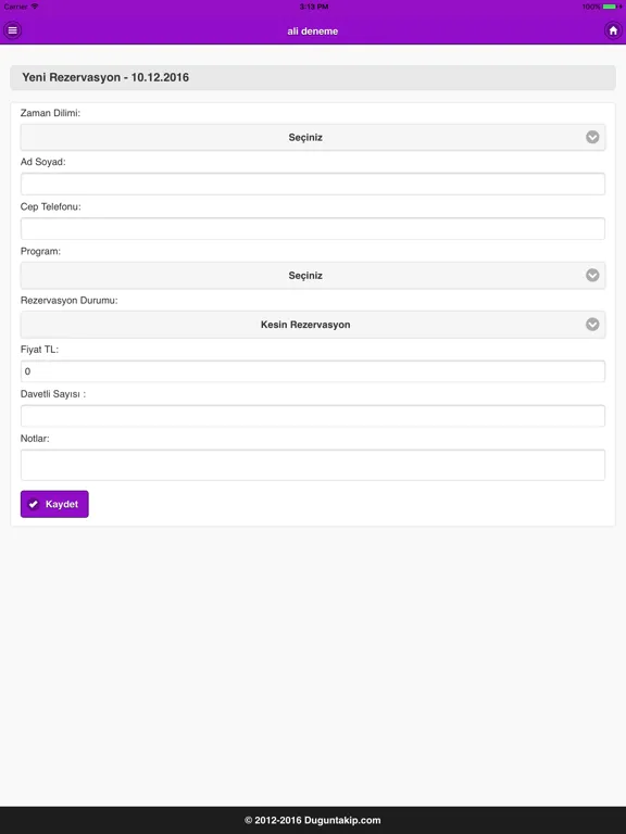 ภาพหน้าจอของ Düğün Takip Rezervasyon iPad 