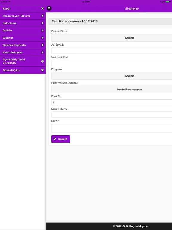 ภาพหน้าจอของ Düğün Takip Rezervasyon iPad 