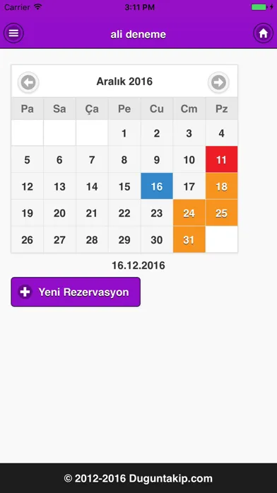 ภาพหน้าจอของ Düğün Takip Rezervasyon