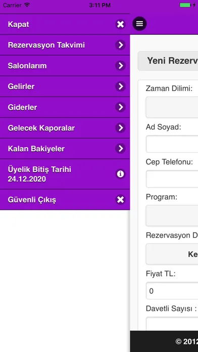 ภาพหน้าจอของ Düğün Takip Rezervasyon
