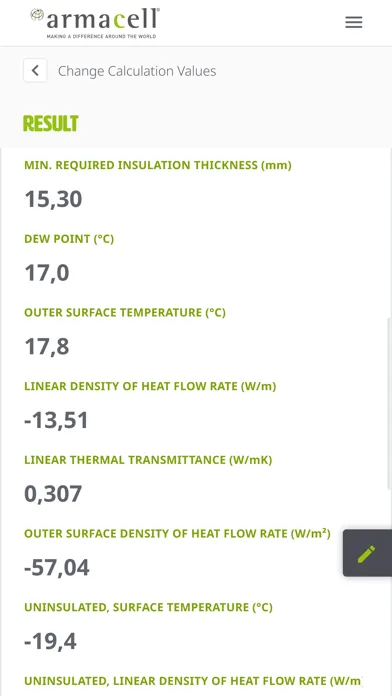 Tangkapan layar ArmaWin - Thickness Calculator