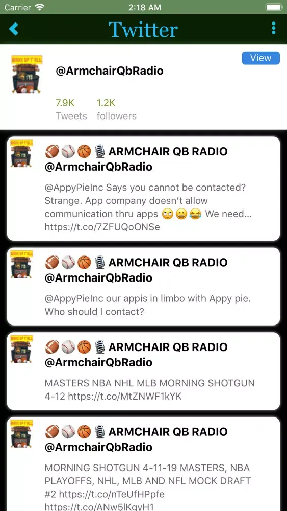 ARMCHAIR QUARTERBACKS APP Screenshots