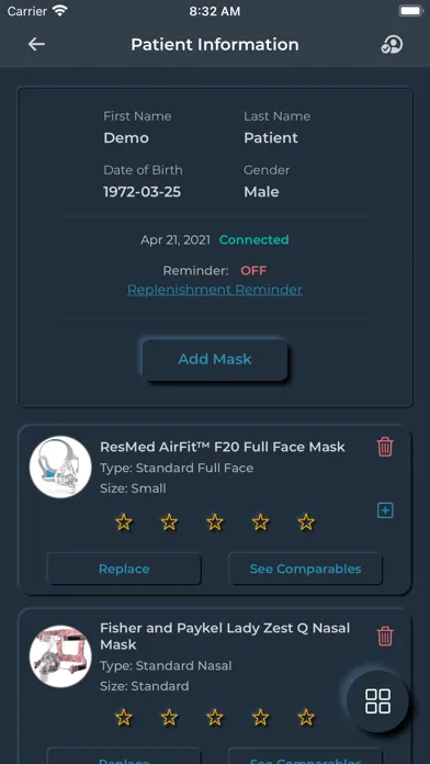 Zrzuty ekranu MaskFit AR