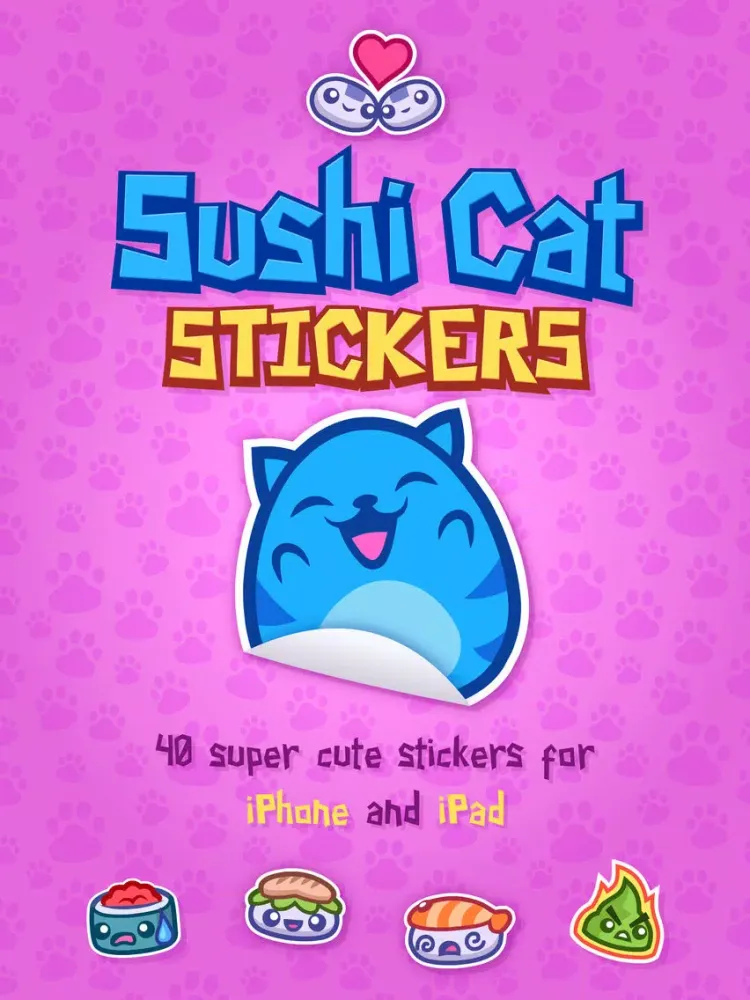 Sushi Cat Stickers iPad  スクリーンショット