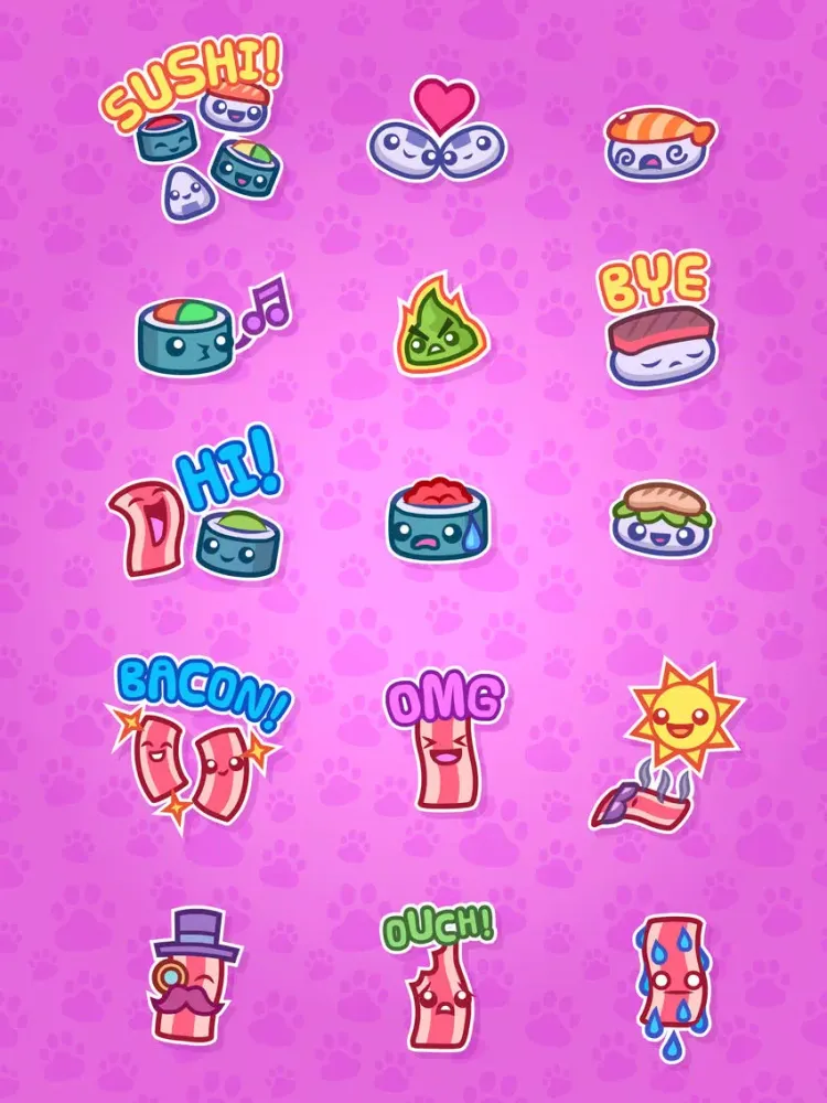 Sushi Cat Stickers iPad  スクリーンショット