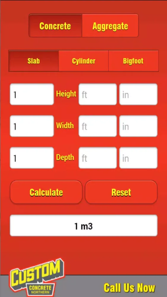 Custom Concrete Calculator V2 스크린샷