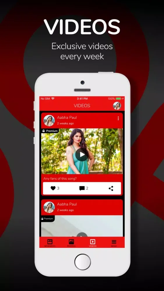Tangkapan skrin Aabha Paul Official App