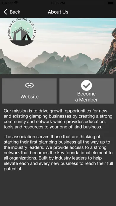 American Glamping Association Screenshots