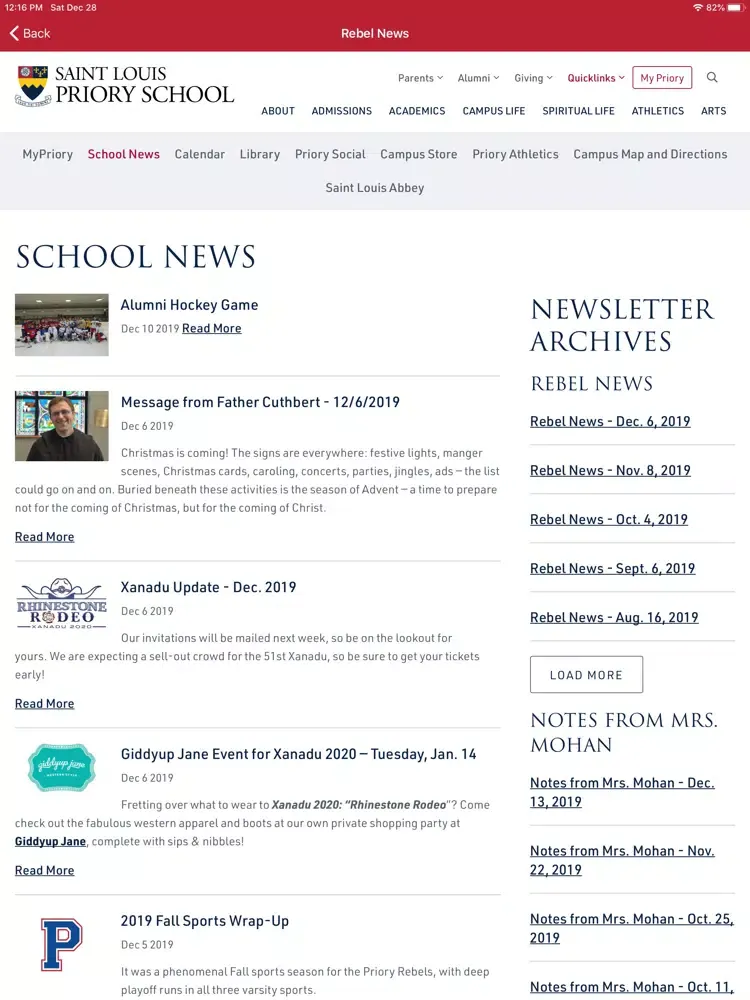 ภาพหน้าจอของ Saint Louis Priory School iPad 