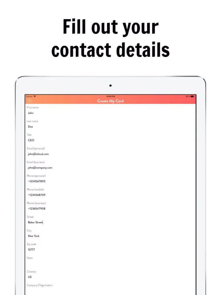 Get My Contact iPad  Screenshots