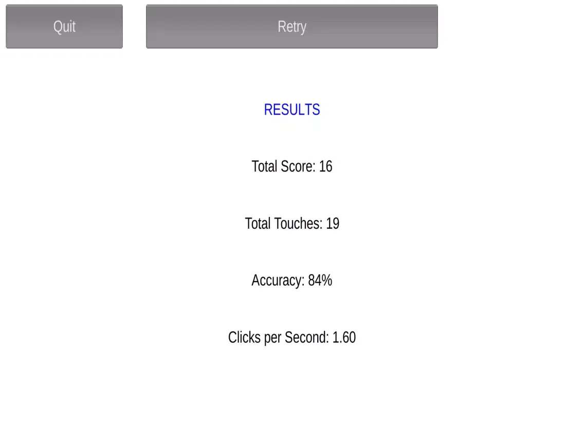 Ảnh chụp màn hình của Tapping Test iPad 