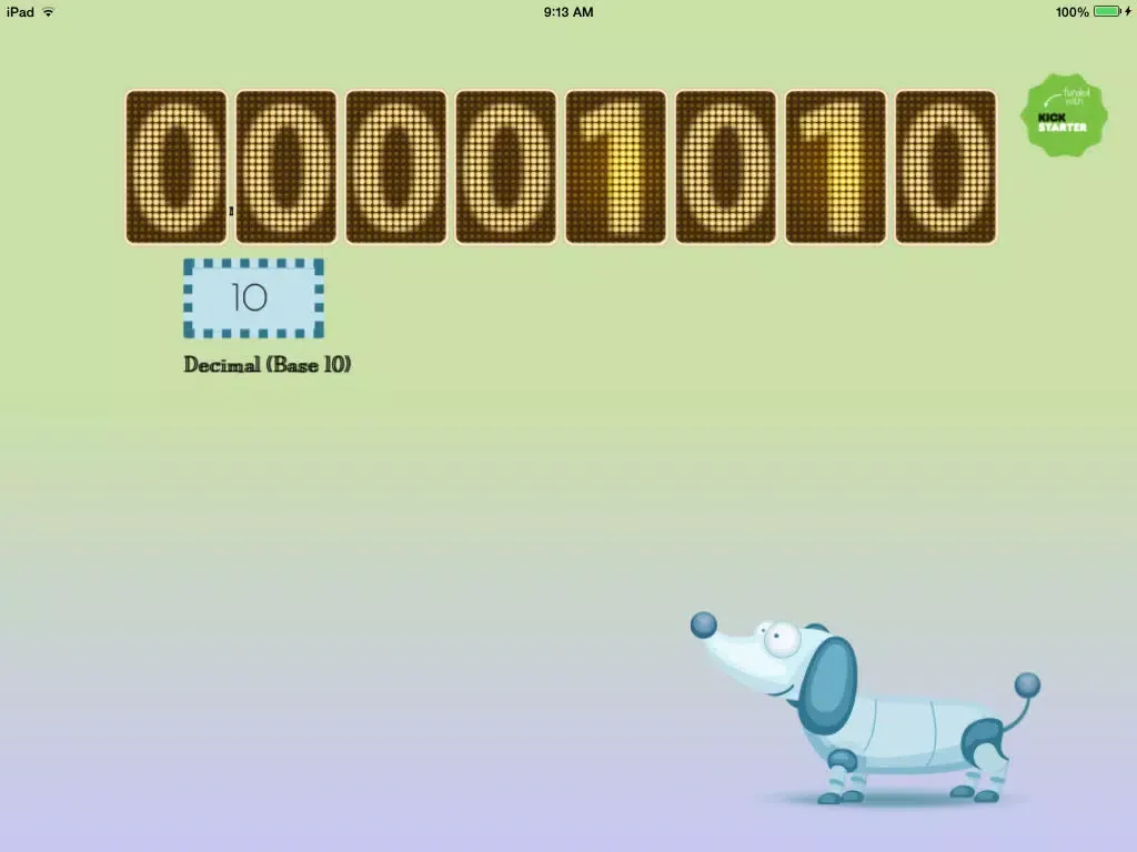 Zrzuty ekranu a robot story - binary calculator iPad 