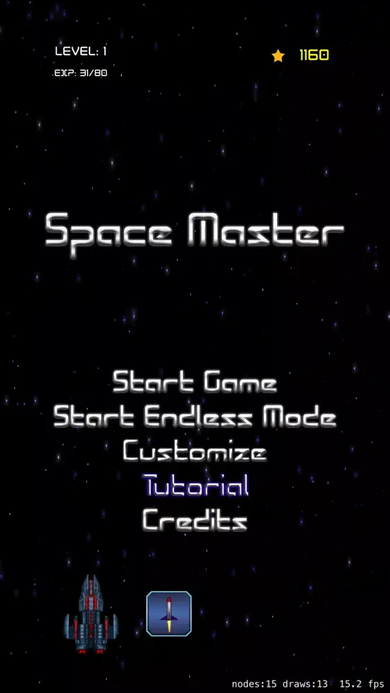 Capturas de tela do Space Masters