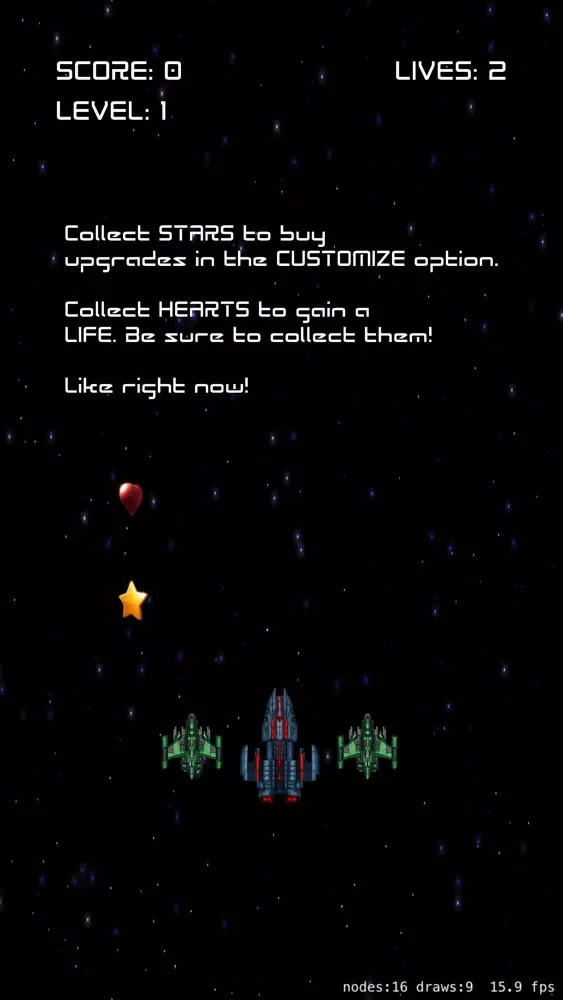Capturas de tela do Space Masters
