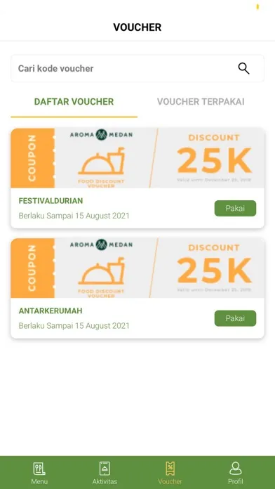 Capturas de tela do Aroma Medan