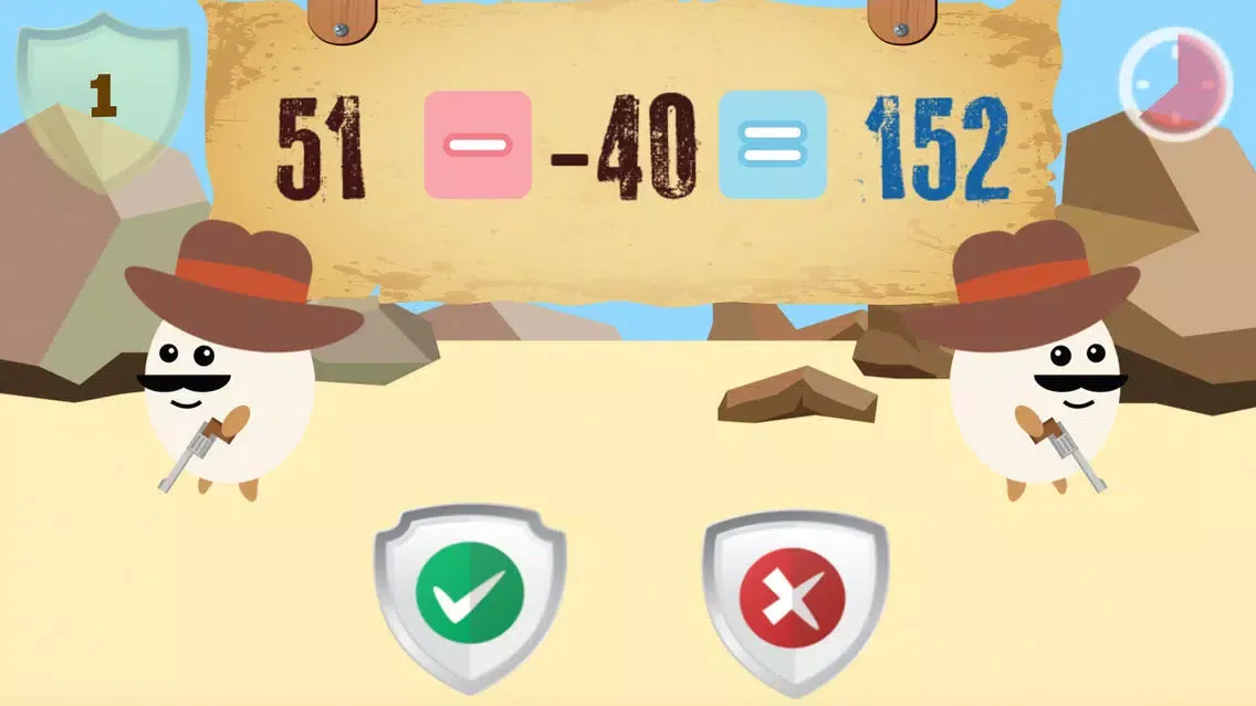 ภาพหน้าจอของ Cowboy Math : Egg Gunner Kids