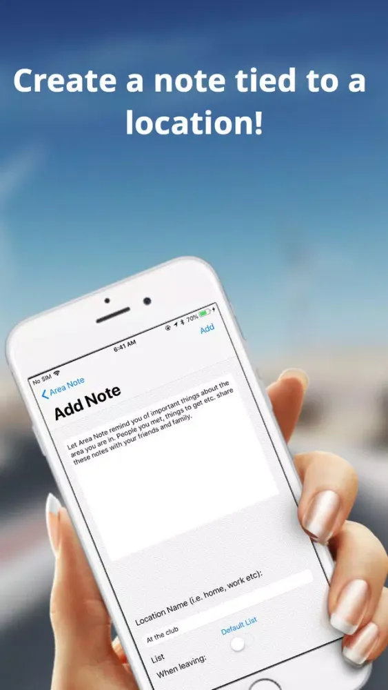 Area Note Screenshots
