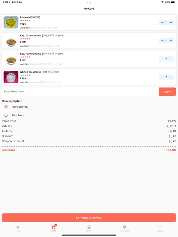 Captures d'écran de Arora Sweets & Namkeen iPad 