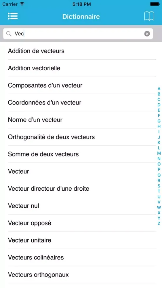 Dictionnaire de Maths スクリーンショット