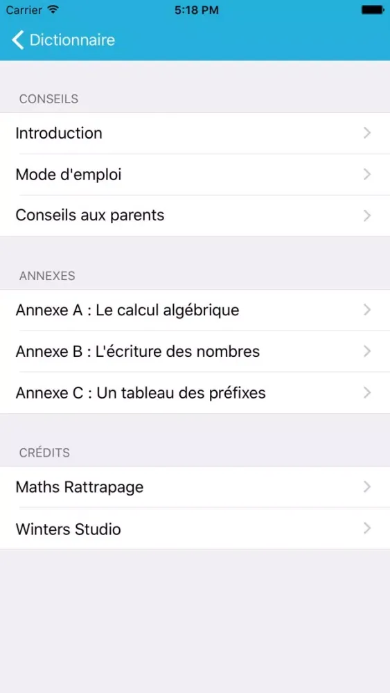 Dictionnaire de Maths スクリーンショット
