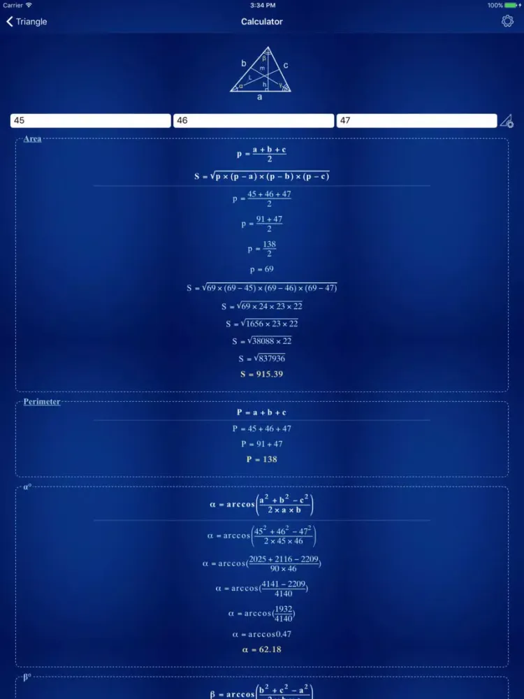 Zrzuty ekranu Geometry Calculator - Solver iPad 