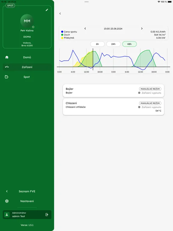 Tangkapan layar Chytrá FVE iPad 