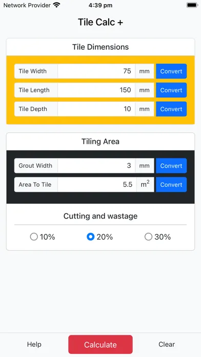 Tangkapan skrin Tile Calc