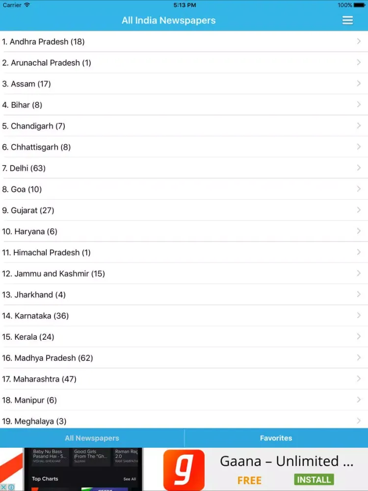 All India Newspapers iPad  سکرین شاٹس