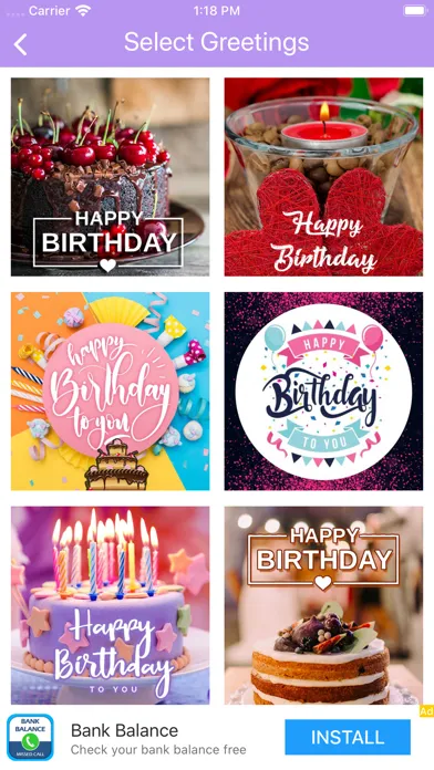Capturas de tela do Birthday  Messages & Wishes