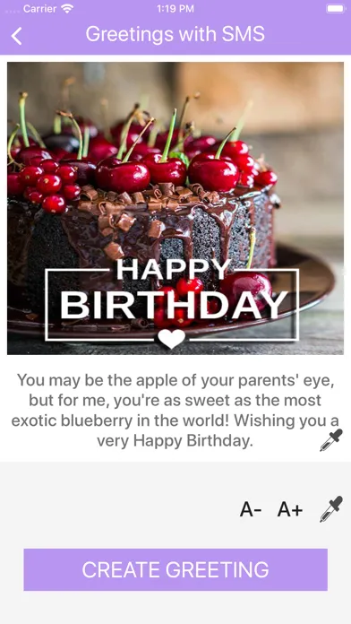 Capturas de tela do Birthday  Messages & Wishes