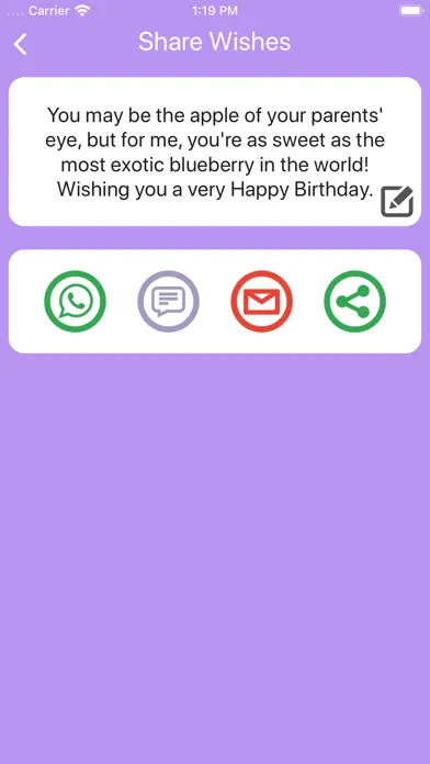 Capturas de tela do Birthday  Messages & Wishes