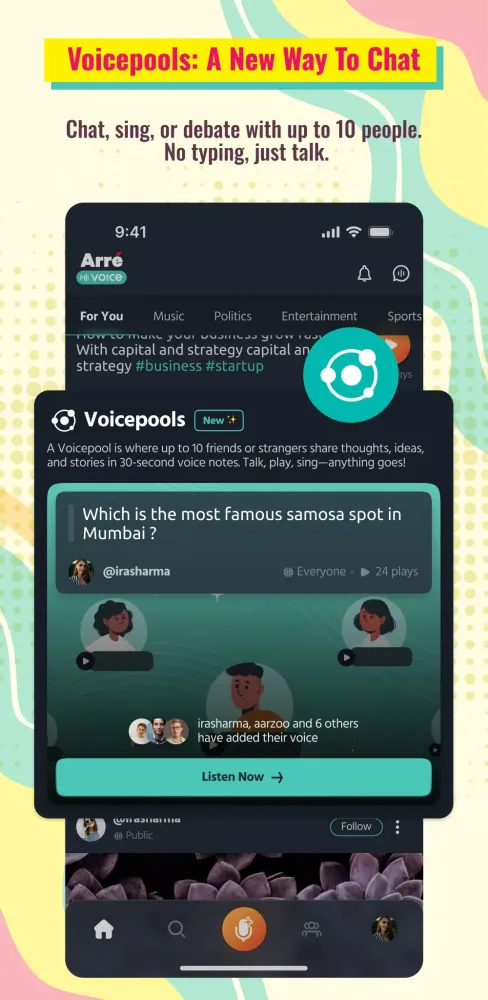 Tangkapan layar Arré Voice: Short Audio Social
