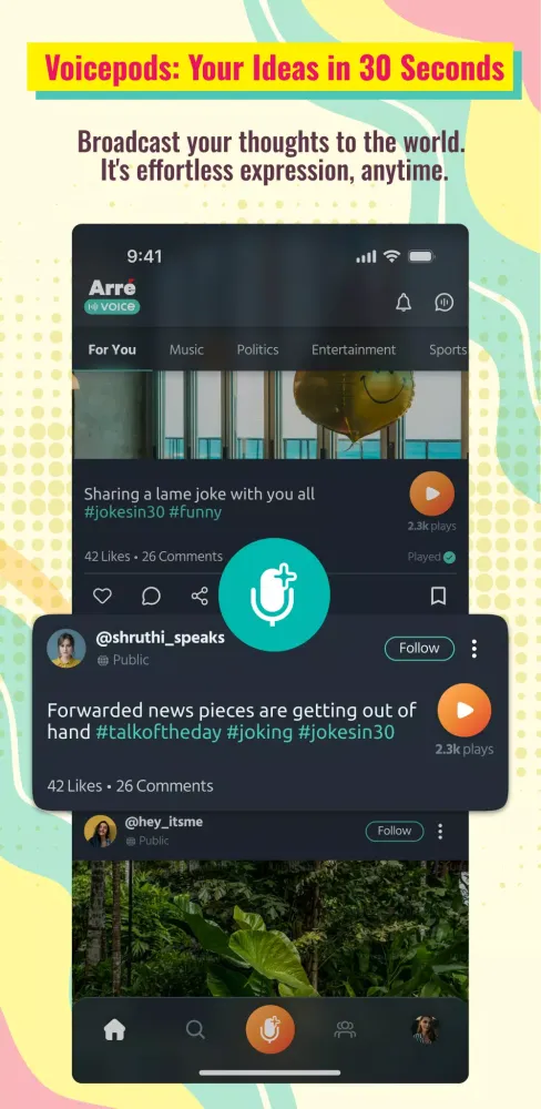 Tangkapan layar Arré Voice: Short Audio Social