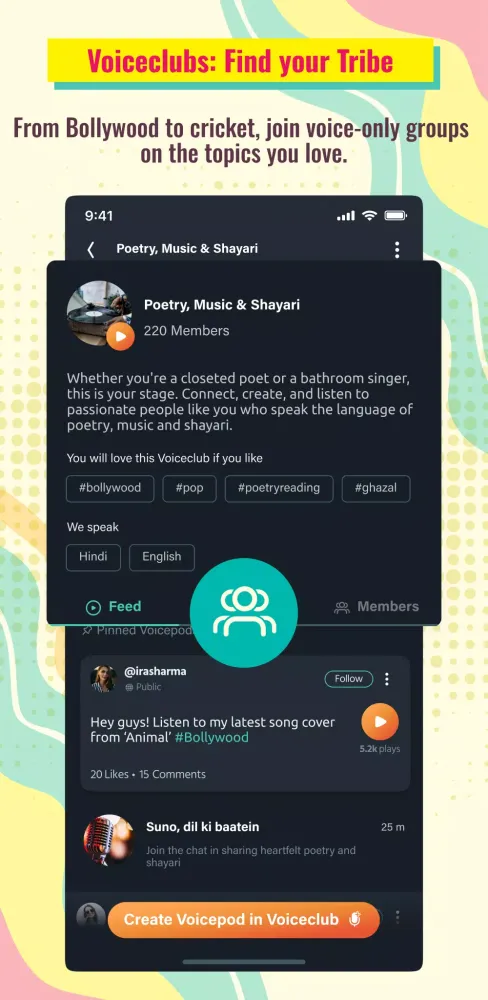 Tangkapan layar Arré Voice: Short Audio Social