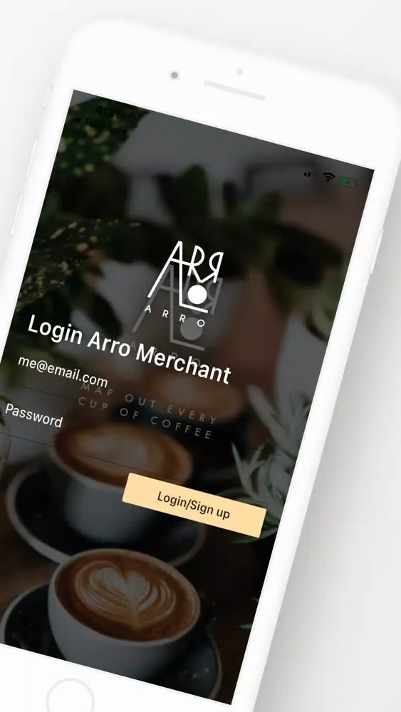 Tangkapan layar ARRO Coffee Merchant App