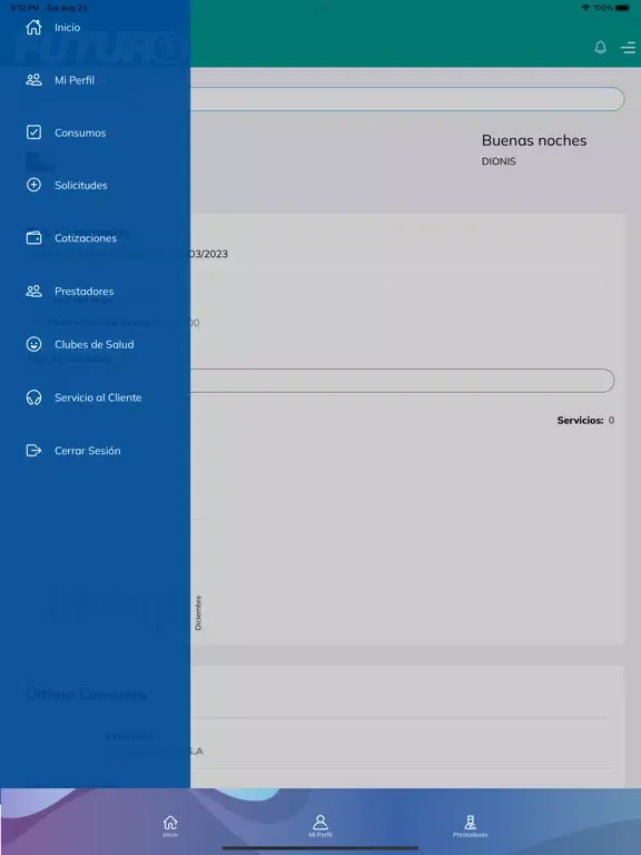 Ảnh chụp màn hình của Futuro ARS Afiliados iPad 
