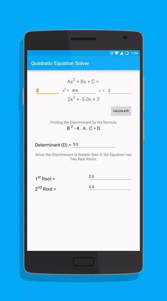Quadratic Equation Solver سکرین شاٹس