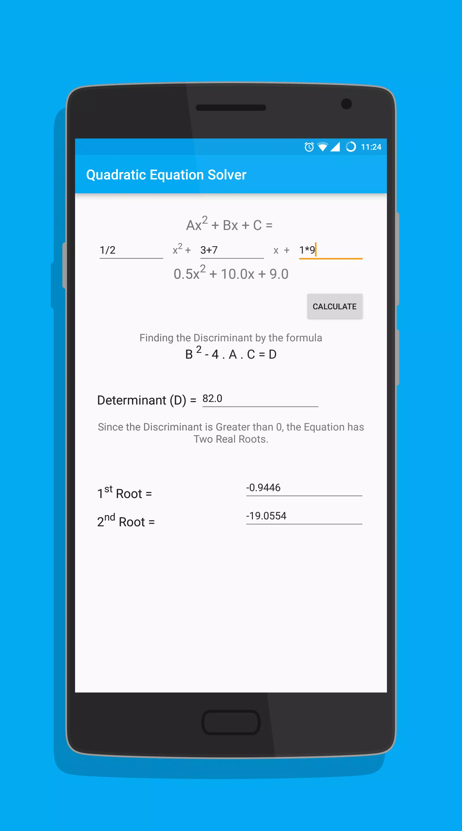 Quadratic Equation Solverภาพหน้าจอของแอป3