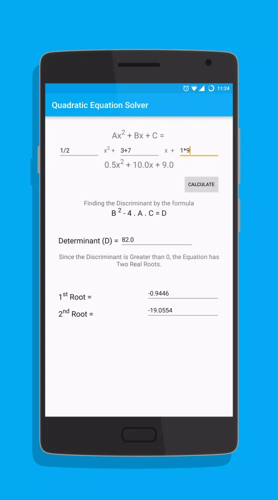 Quadratic Equation Solver سکرین شاٹس