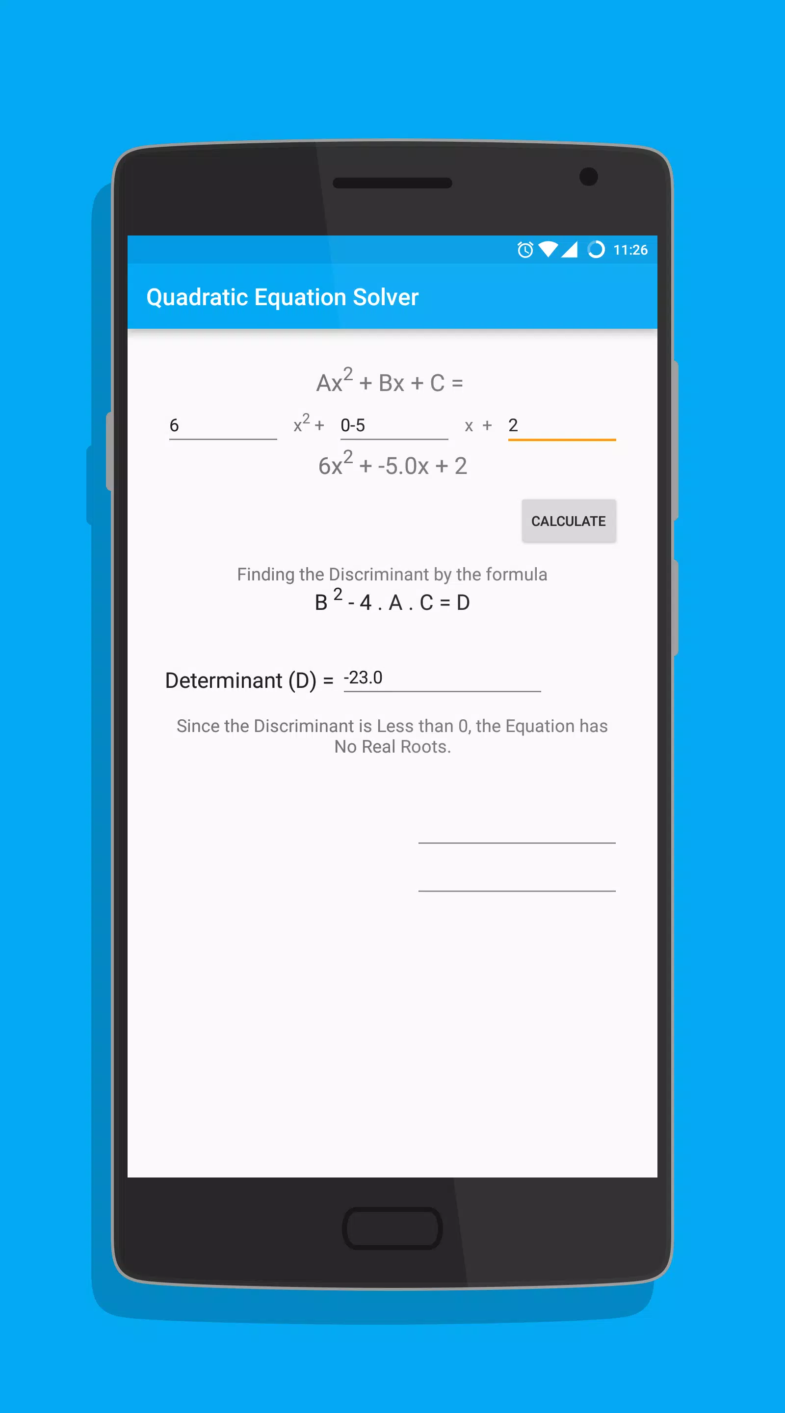 Quadratic Equation Solverภาพหน้าจอของแอป4