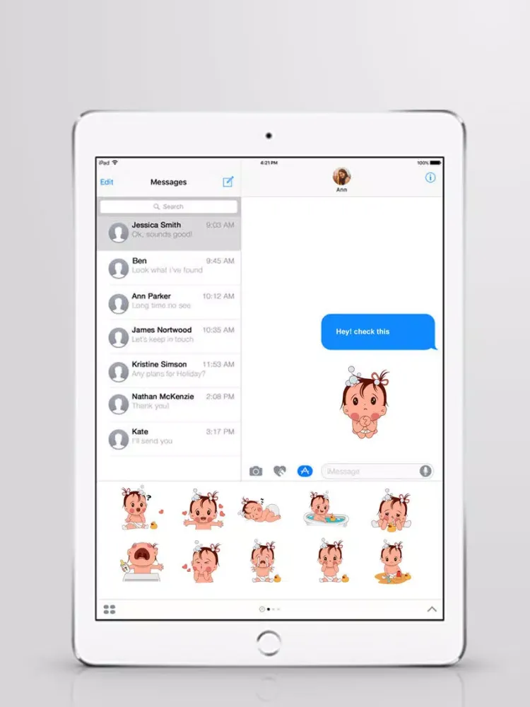 Capturas de tela do Baby Girl Sticker iPad 