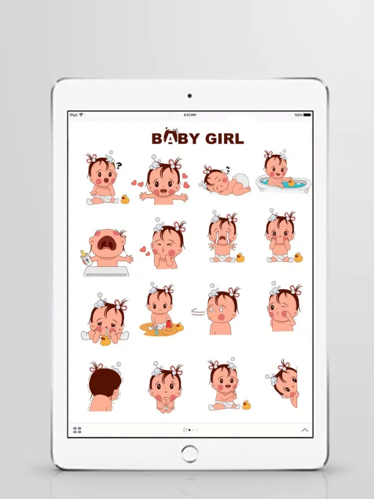 Capturas de tela do Baby Girl Sticker iPad 