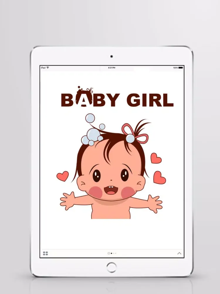 Capturas de tela do Baby Girl Sticker iPad 