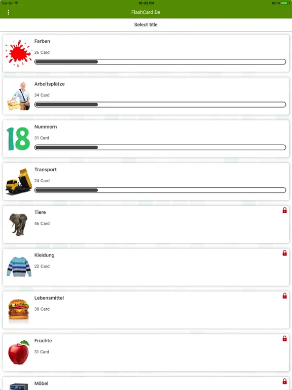 Capturas de pantalla de Germany Flashcard for Learning iPad 