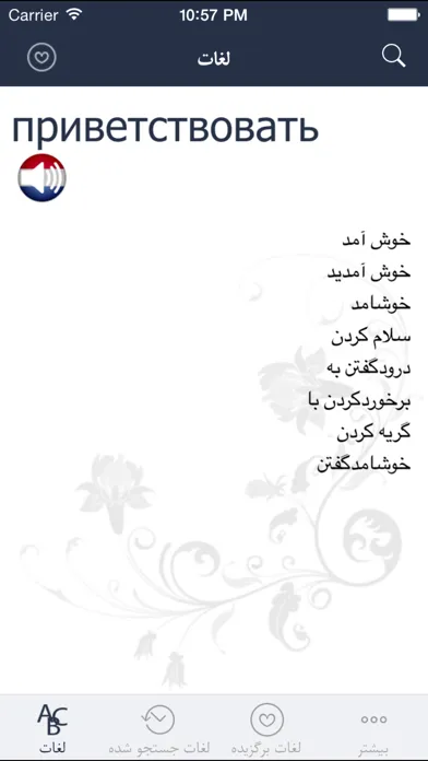 Ảnh chụp màn hình của Hooshyar Russian - Persian Dictionary